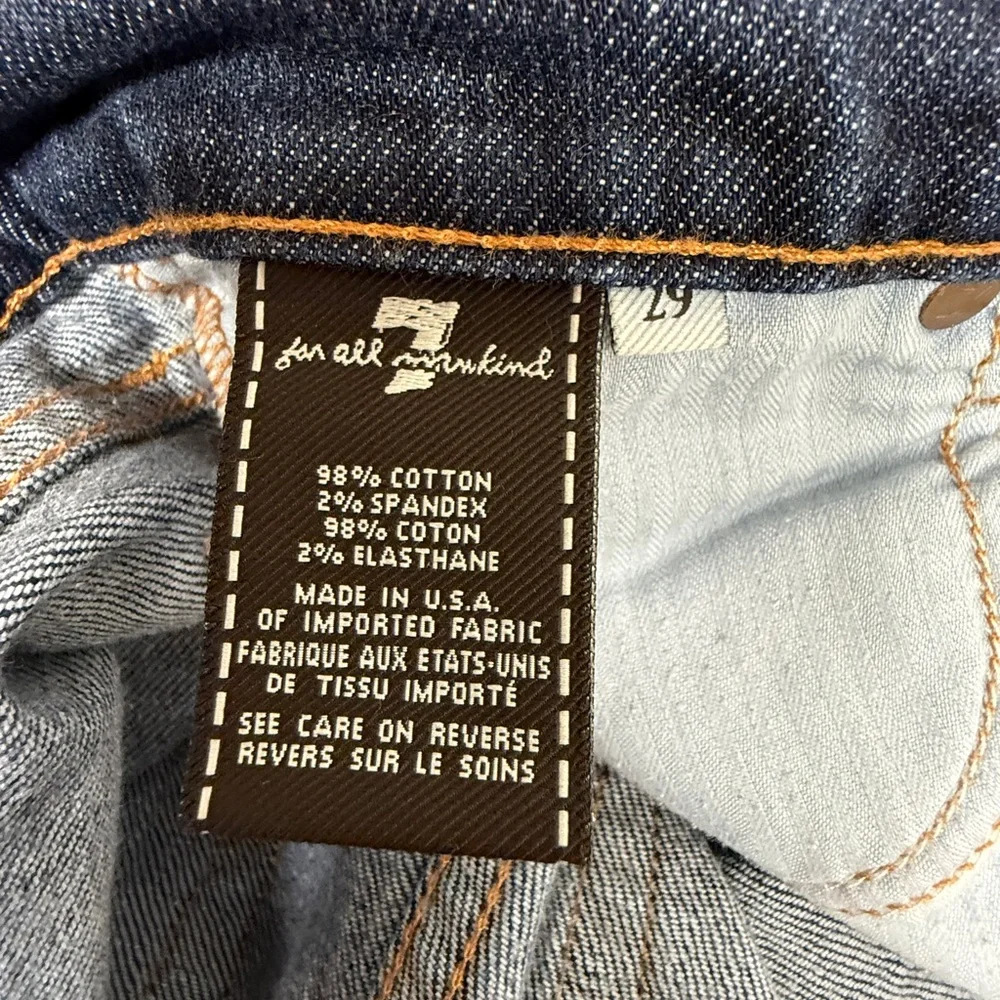 7 For All Mankind Dark Blue Bootcut Straight Leg Jeans Women’s 29 - Picture 3 of 8